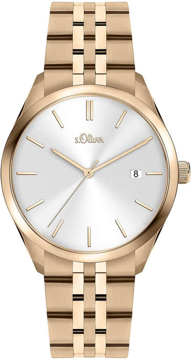 S.Oliver Uhr Damen Armbanduhr 36mm Edelstahlarmband Rosegold SO-3944-MQ